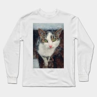 Cat portrait painting Long Sleeve T-Shirt